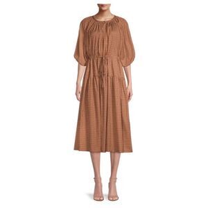 WEEKEND MAX MARA Lola Plaid Peasant Dress size 10